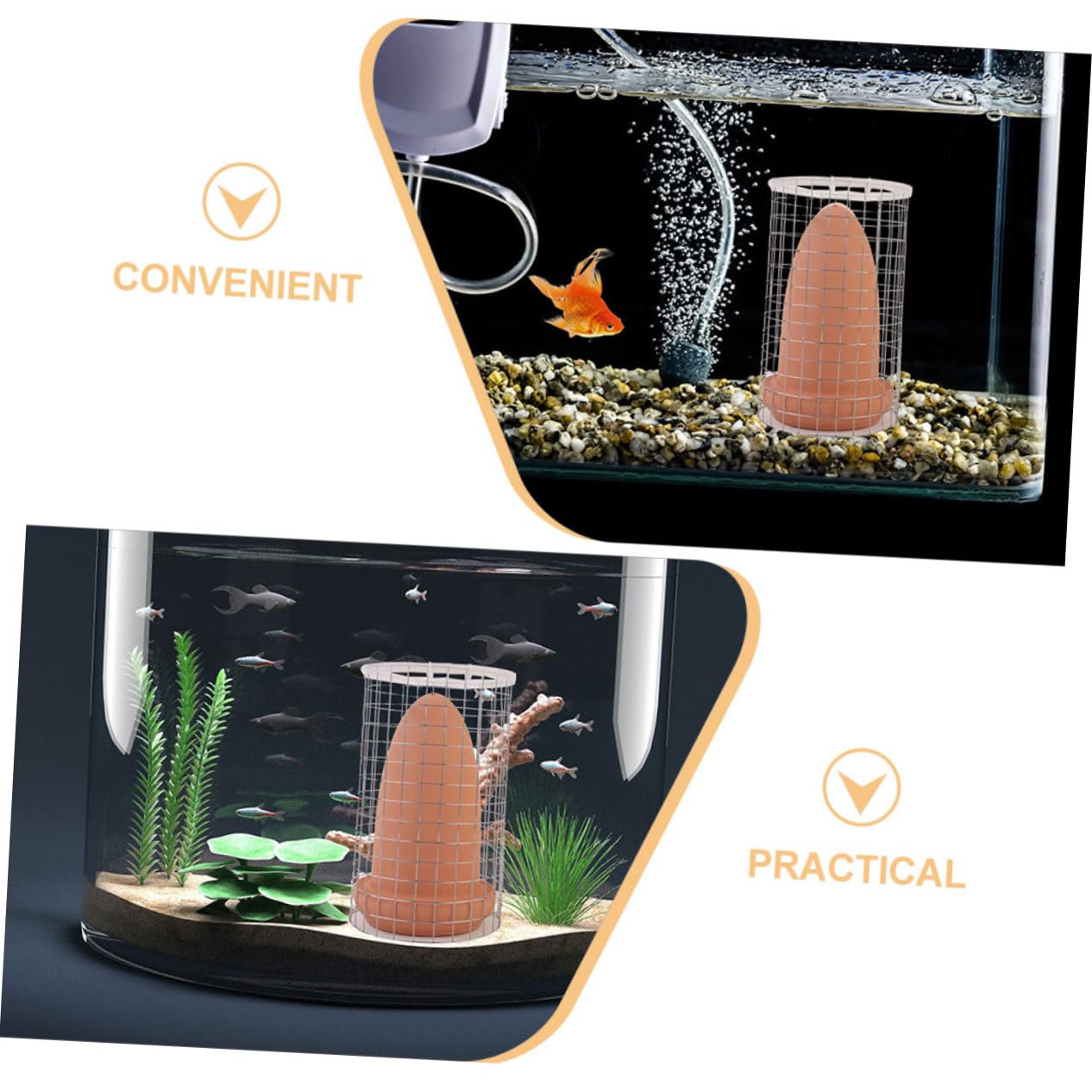 WOONEKY Conos Divisor para Ángel de Cerámica de de Peces Camarones Cría y Usar de Pecera Material de Barro y Diseño Fácil de Acuario para Granjas de Cría y Acuarios