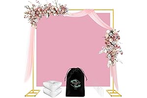 8FT Adjustable Square Backdrop Stand, Wedding Arch Frame, Heavy Duty Backdrop Stand,...
