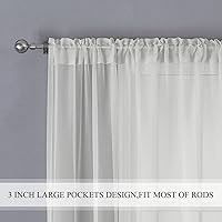 Vista 3 de JUSPURBET 2 cortinas traslúcidas para ventana, panel de cortina semitransparente sólido de lujo para sala de estar, dormitorio al aire libre, 59 x