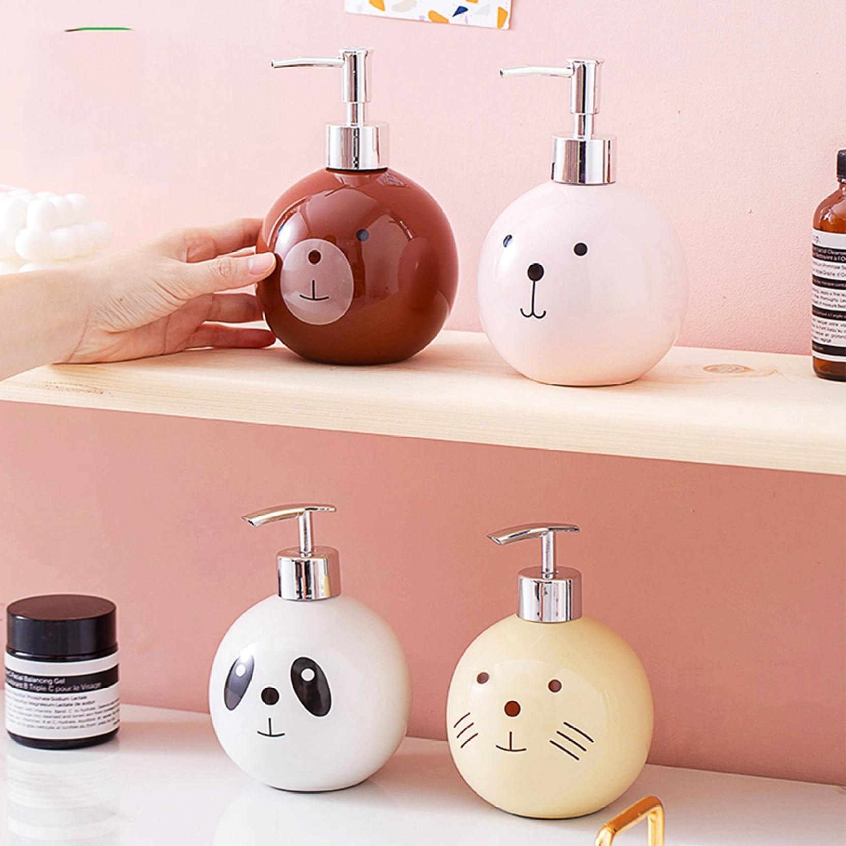 パンダ ソープディスペンサー 陶器製 ハンドソープボトル 洗面所バスルーム Amazon｜手動ディスペンサー パンダ柄 かわいい 液タイプ ハンドソープ