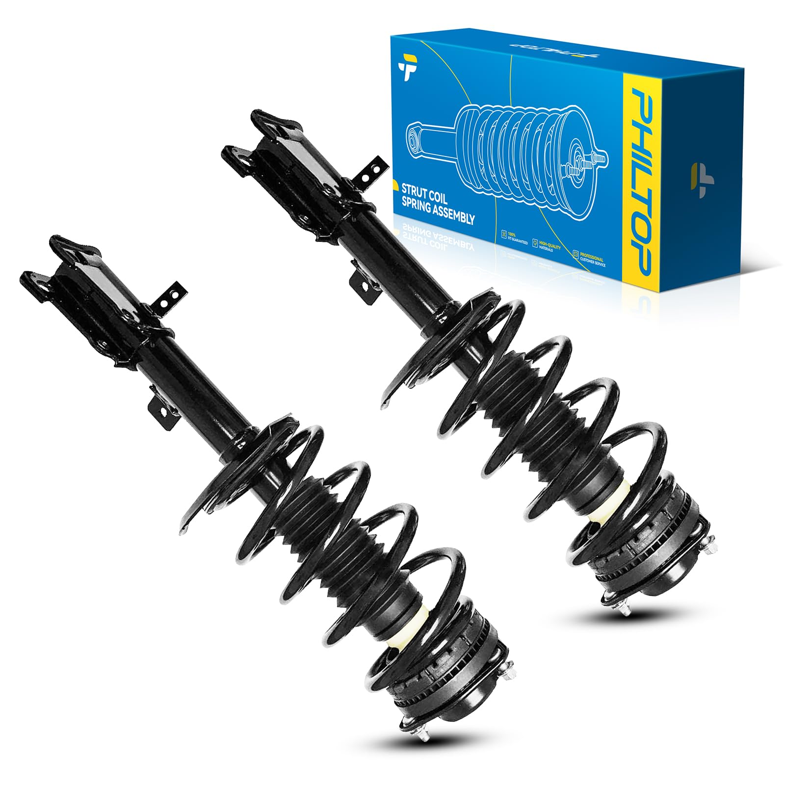 PHILTOP Front Struts Fit for Chr-y-s-ler 200 2011 2012 2013 2014, Complete Strut Assembly 371130 371131,Struts with Coil Spring Assemblies Set of 2 4SAA753