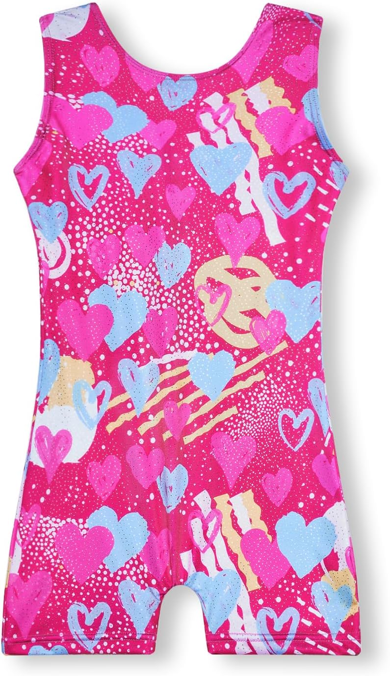 MYQFF Gymnastics Leotards for Girls Toddler Kids Dance Outfits Sparkle Tumbling Biketards Unitard Unicorn Mermaid