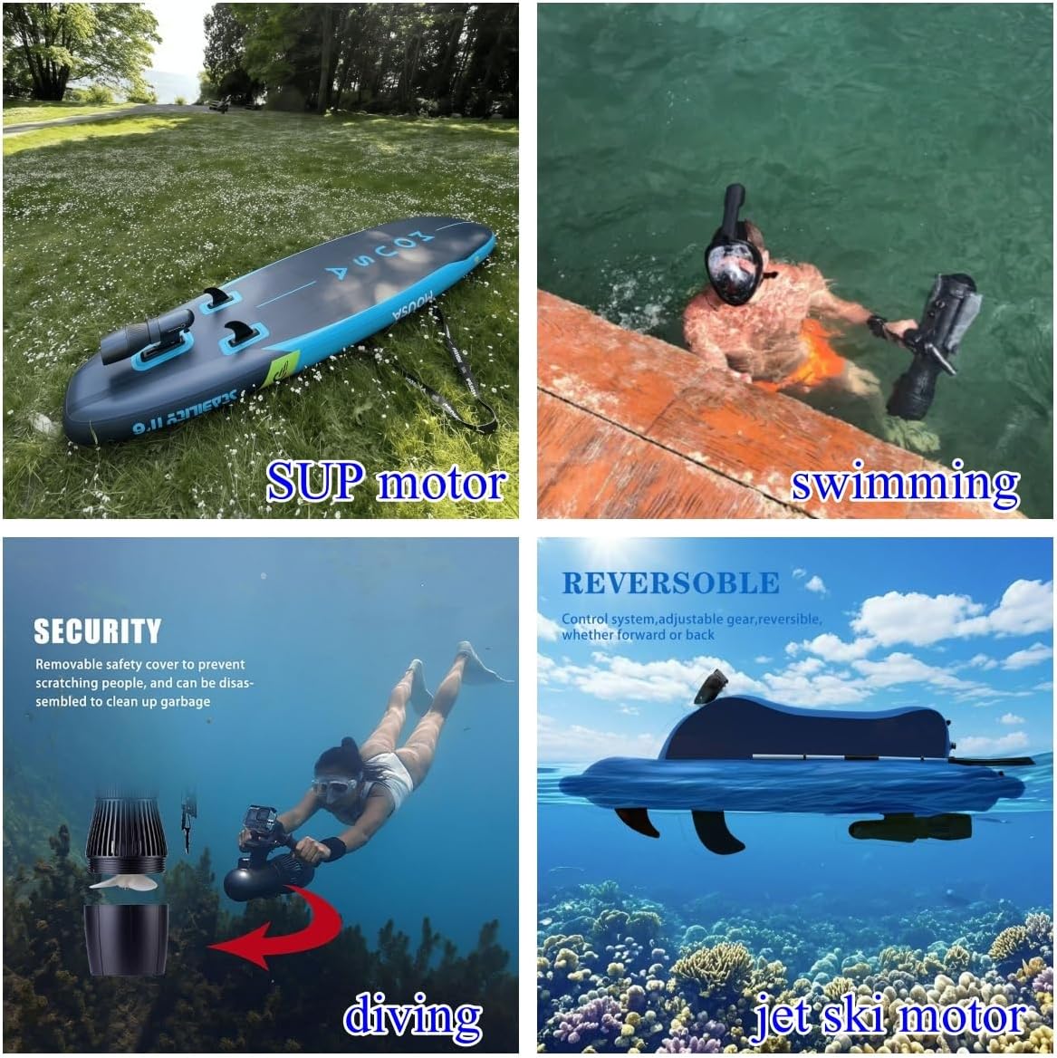 Underwater Scooter for Swimming, Snorkeling, SUP Paddle Board & Jet Ski – 3–7km/h, 15–40min Runtime, Beginner Friendly Sea Scooter