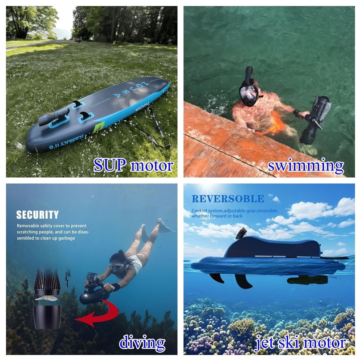 Elektrischer Unterwasser-Scooter, 500 W, 50 Minuten, Tauchscooter, 10 km/h, Paddelboard-Zubehör, SUP-Motor für elektrisches Surfbrett