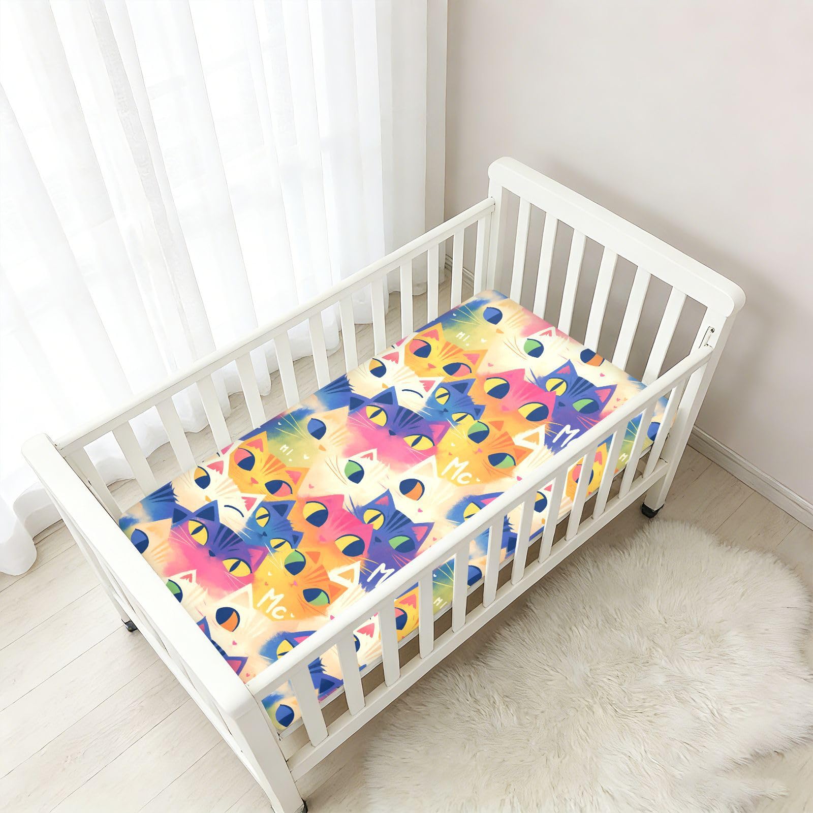 Glam - Lenzuola per culla in cotone per neonati e ragazze, in mussola, traspirante, per culla, decorazione per la cameretta dei bambini, 1 confezione