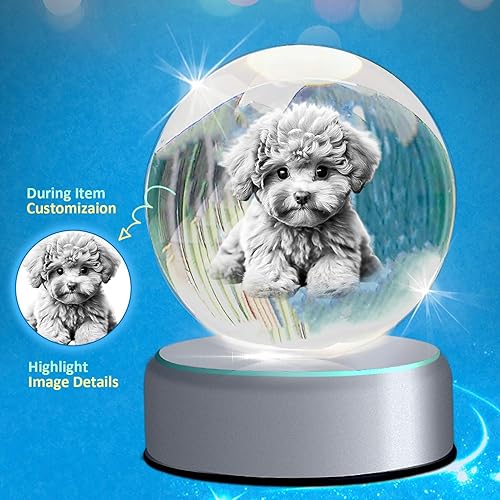 Miniatura 5 de Foto de cristal 3D personalizada, marco de cristal grabado con láser con imagen, gran aniversario, cumpleaños, Navidad, regalos conmemorativos para