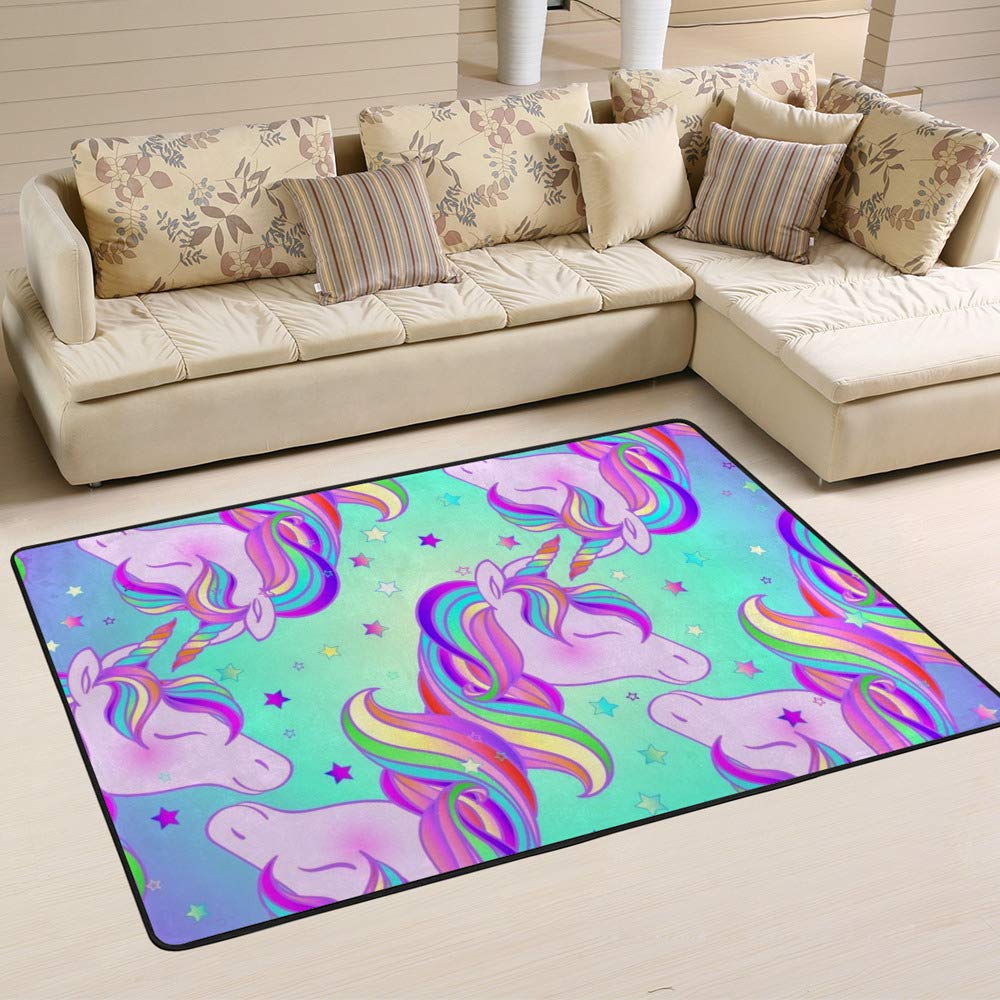 Tapis licorne Halloween pastel de salon grand format 203x147cm