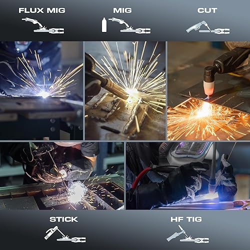 Miniatura 2 de Cortador de plasma 5 en 1 y soldador combinado, CUT/TIG/MIG/Flux MIG/MMA, cortador de plasma 50A, TIG y MIG de 200 A, soldador STICK de 180 A