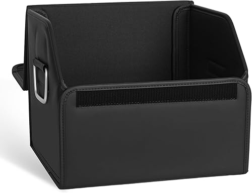 Miniatura 7 de JEYODA Organizador de maletero de cuero de gamuza, organizador y almacenamiento suave de gran capacidad, plegable, con labio, para automóvil, SUV,