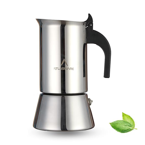 Buy Atlasware Stainless Steel Mocha design 6 Cup Coffee Maker Online at