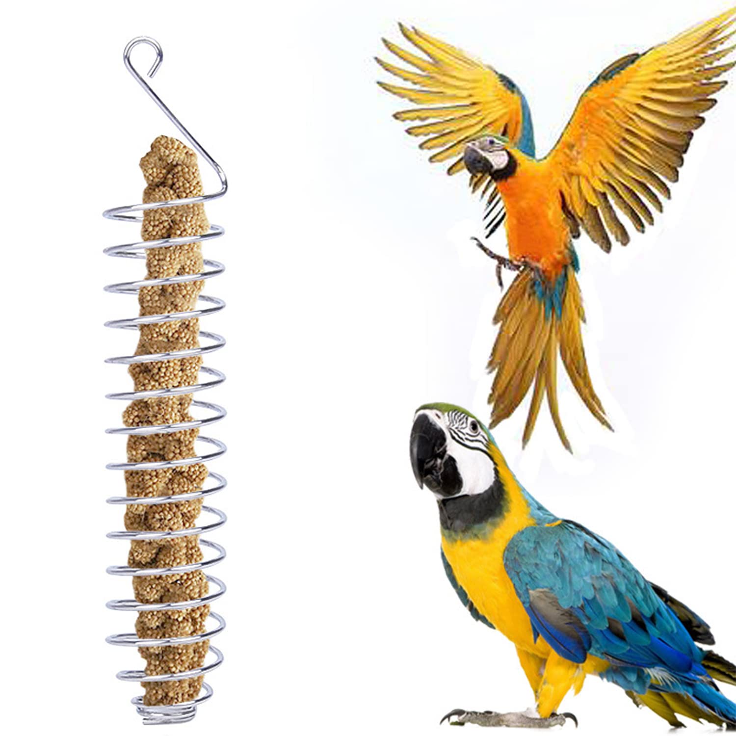 ZYAMY Hanging Stainless Steel Bird Treat Feeders 20cm Bird Foraging Toy Feeder for Parakeet Cockatiel African Grey Conure Cockatoo - image 5