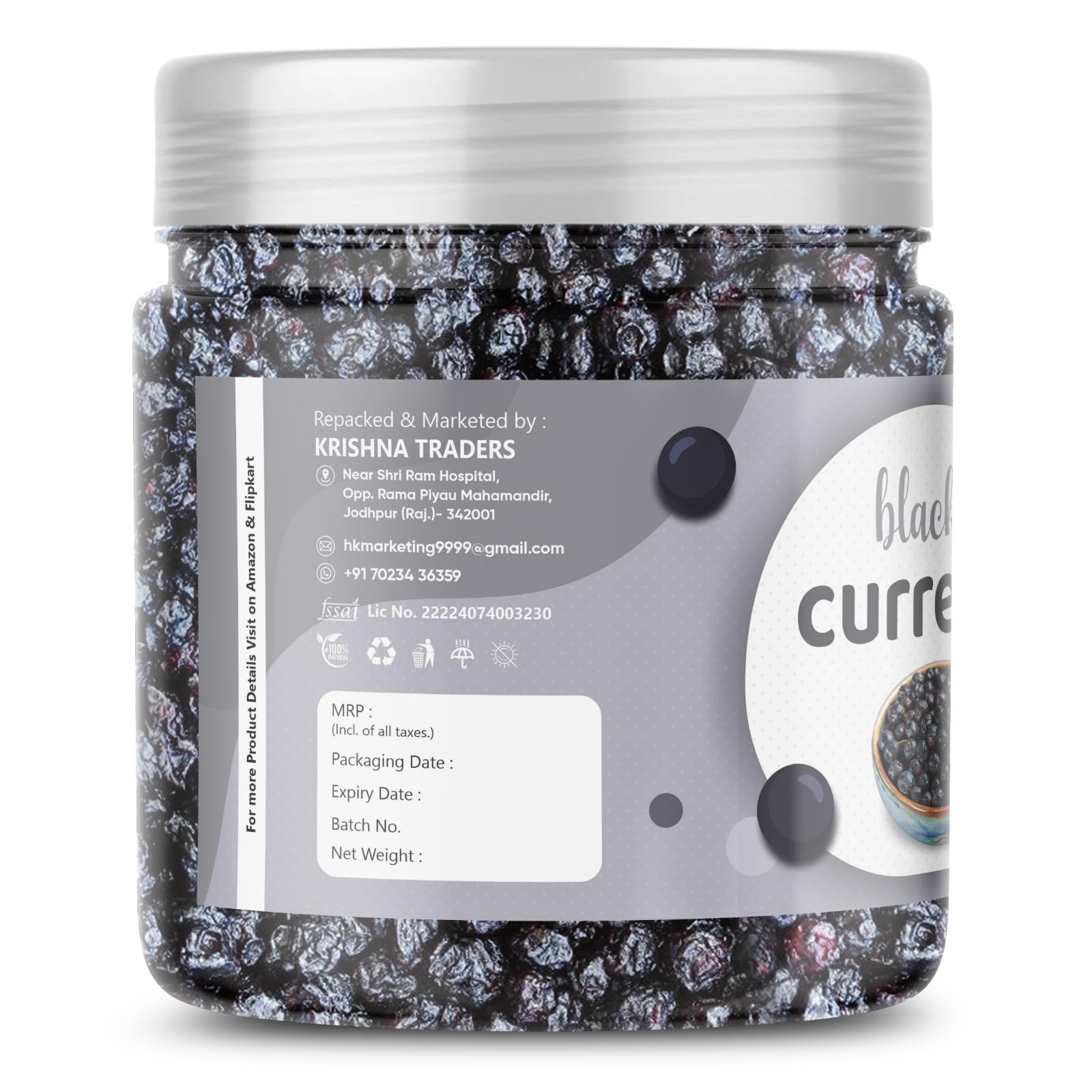 Heaven Bites Premium Black Currant Dry Fruit 200GM | High Nutrient and Antioxidant | Healthy & Tasty Whole & Dried Black Current Rich in Calcium and Vitamin K | Black Berries - Image 3 thumbnail