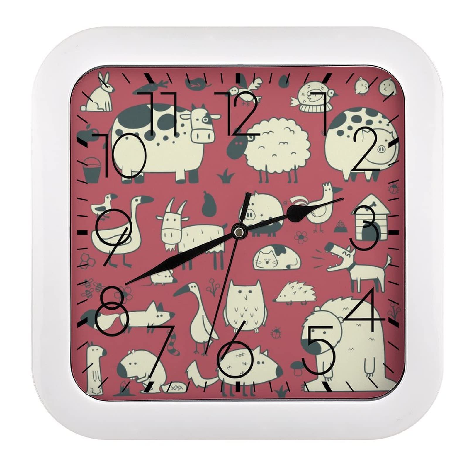 Pendule murale moderne silencieuse 26x26cm oies pour école