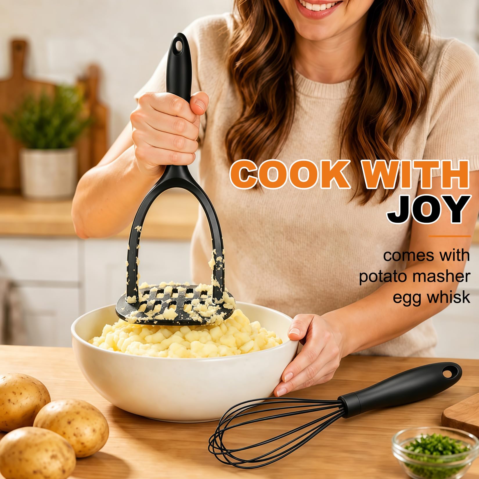 Set di 25 utensili da cucina in silicone con supporto, utensili da cucina antiaderenti, resistenti al calore, set di spatole in silicone senza BPA, con spatola, cucchiaio e mestolo