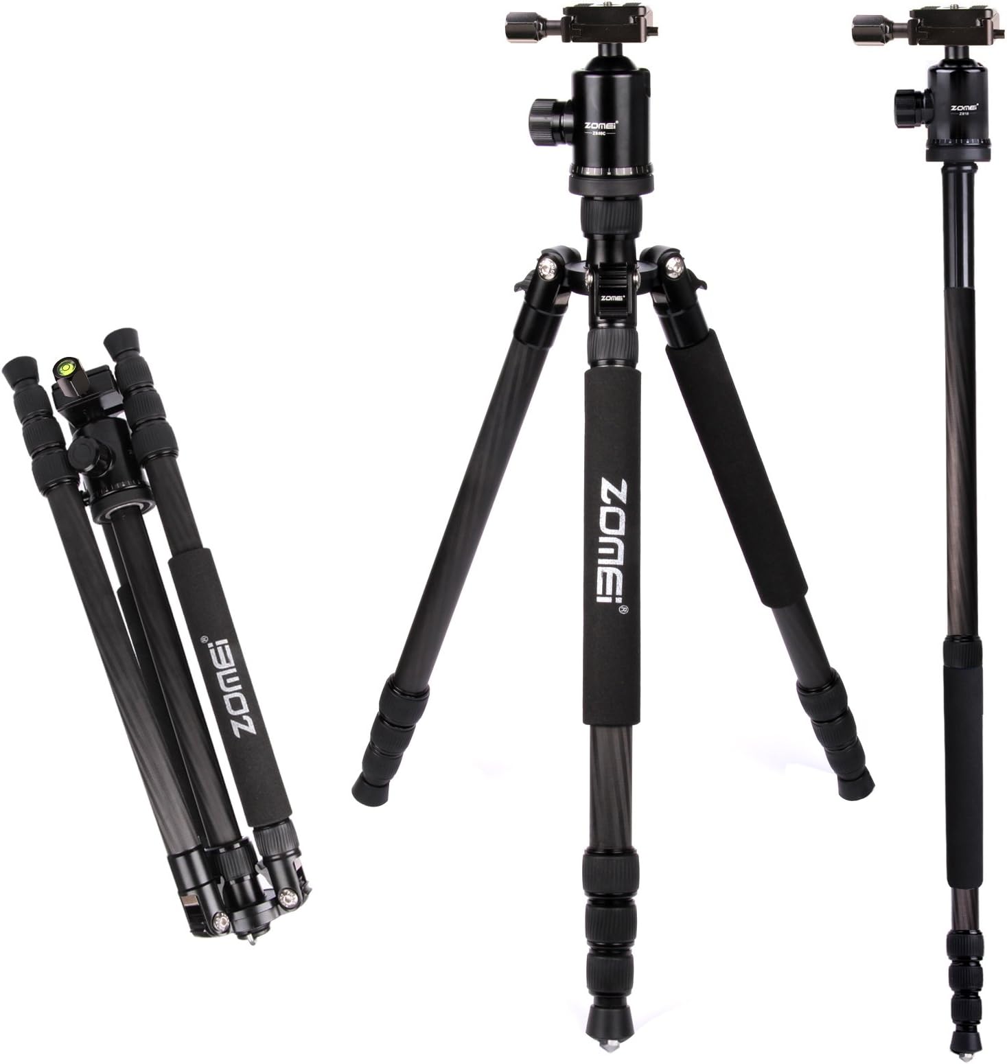 Zomei Z888C Professional Portable Carbon Fiber Tripod Stand with Ball Head Quick Release Plate Carrying Bag,Suitable for Canon Sony Nikon Panasonic Olympus Kodak Fuji Cameras Camcorders