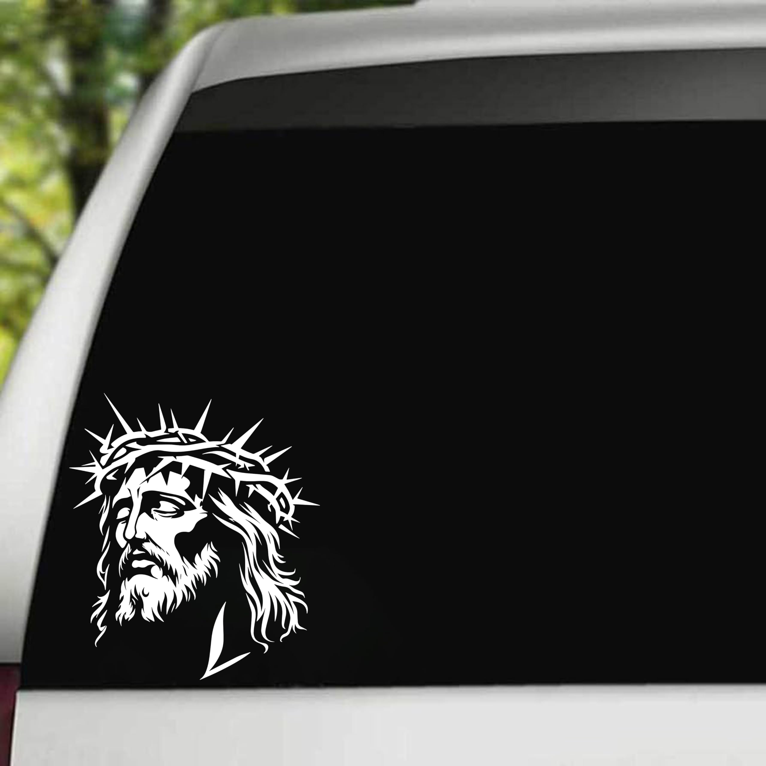 Cross Throne Crown Decal - Holographic Vinyl Sticker 3x5.5 Inch For Cars, Walls, Laptops