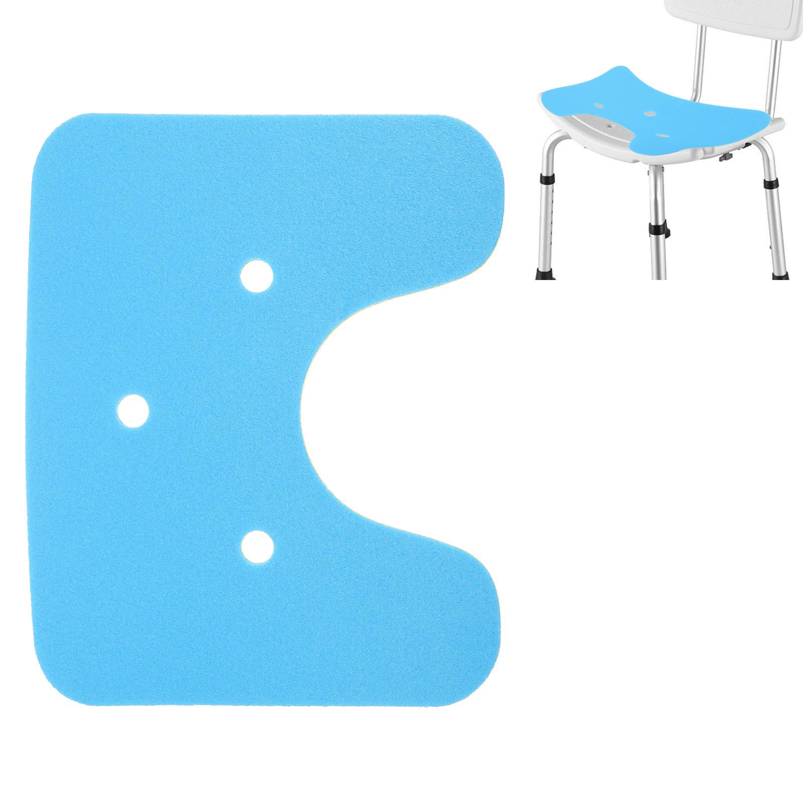 Azonee Shower Chair Pad, U Shaped Bath Seat Cushion Anti Skid Cover Bathroom Tub Waterproof Soft Padded Bath Chair Shower Stool Seat Mat for Elderly Disabled Pregnant