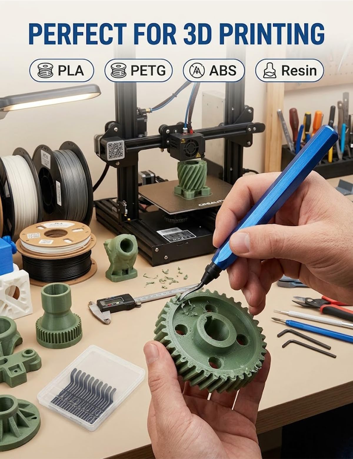 Deburring Tool - 11 Blade HSS for Metal & 3D Prints -6