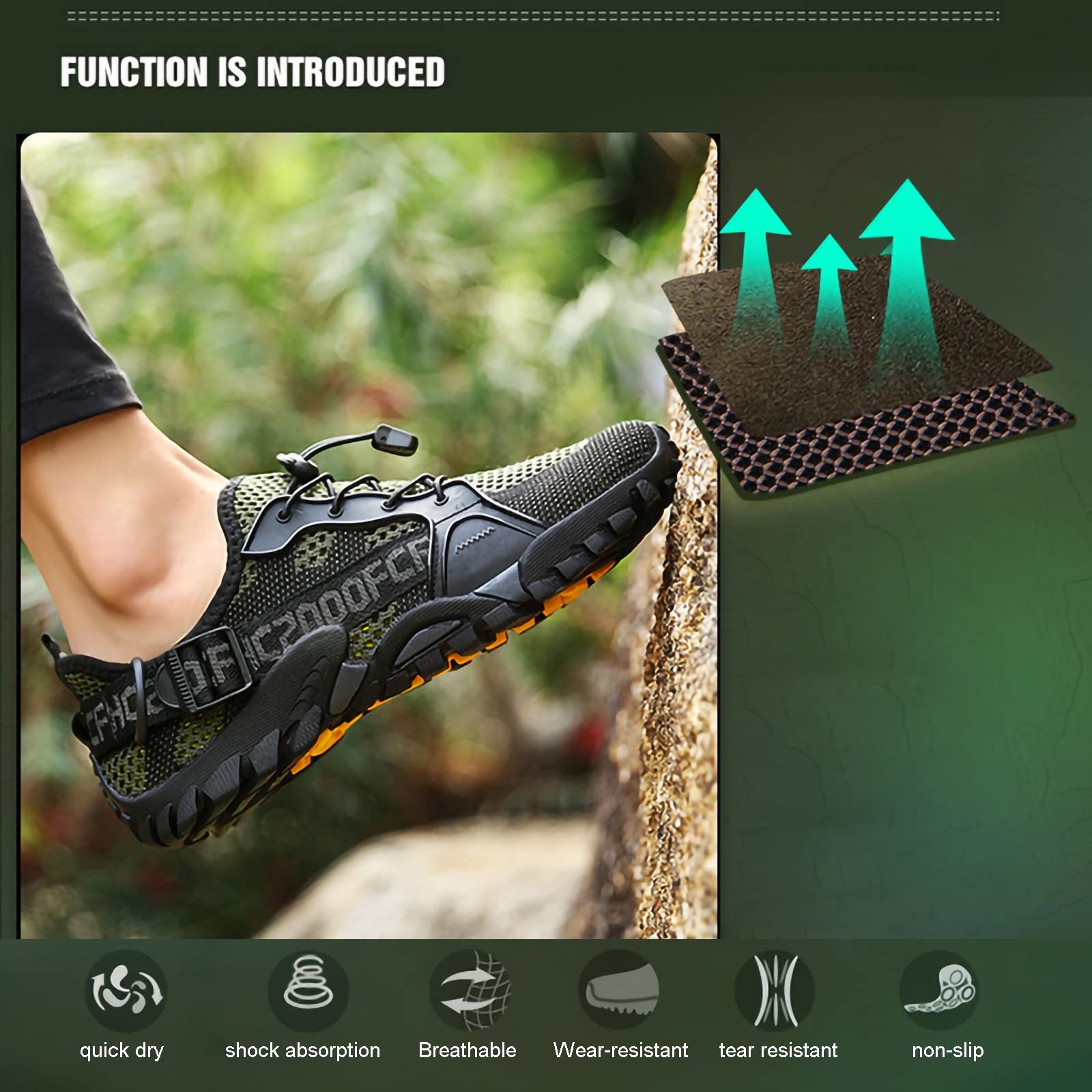 Zehenschuhe Damen Barfuß Laufschuhe Herren Barfußschuhe rutschfeste Barfußschuhe Traillaufschuhe Fitnessschuhe mit Weich Dicke Sohle, Schnell Trocknend Badeschuhe