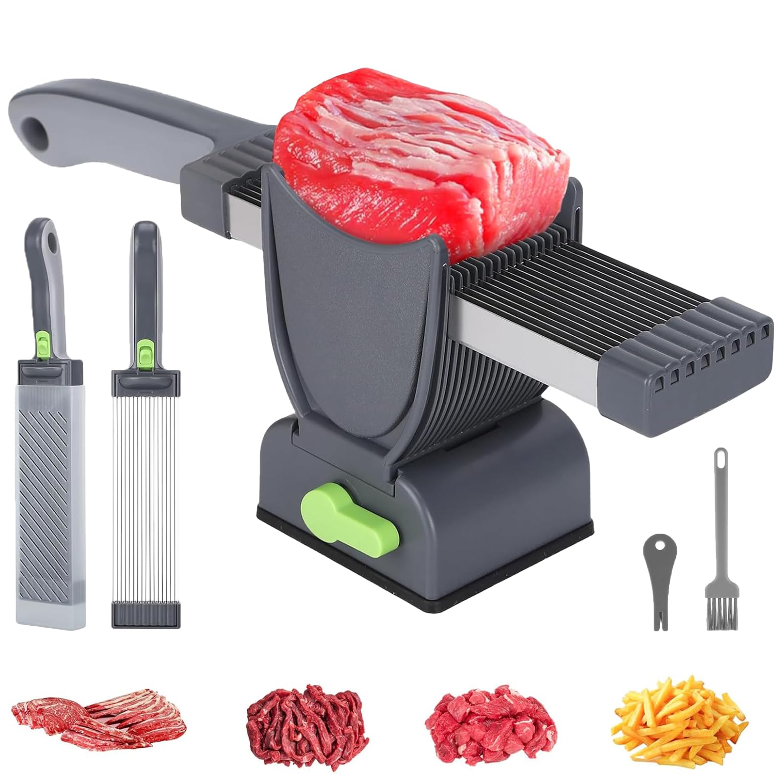 Photo 1 of YJPPDD Fresh Meat Slicer, 17 IN 1 Manual Meat Cutter For Slicing Shredding