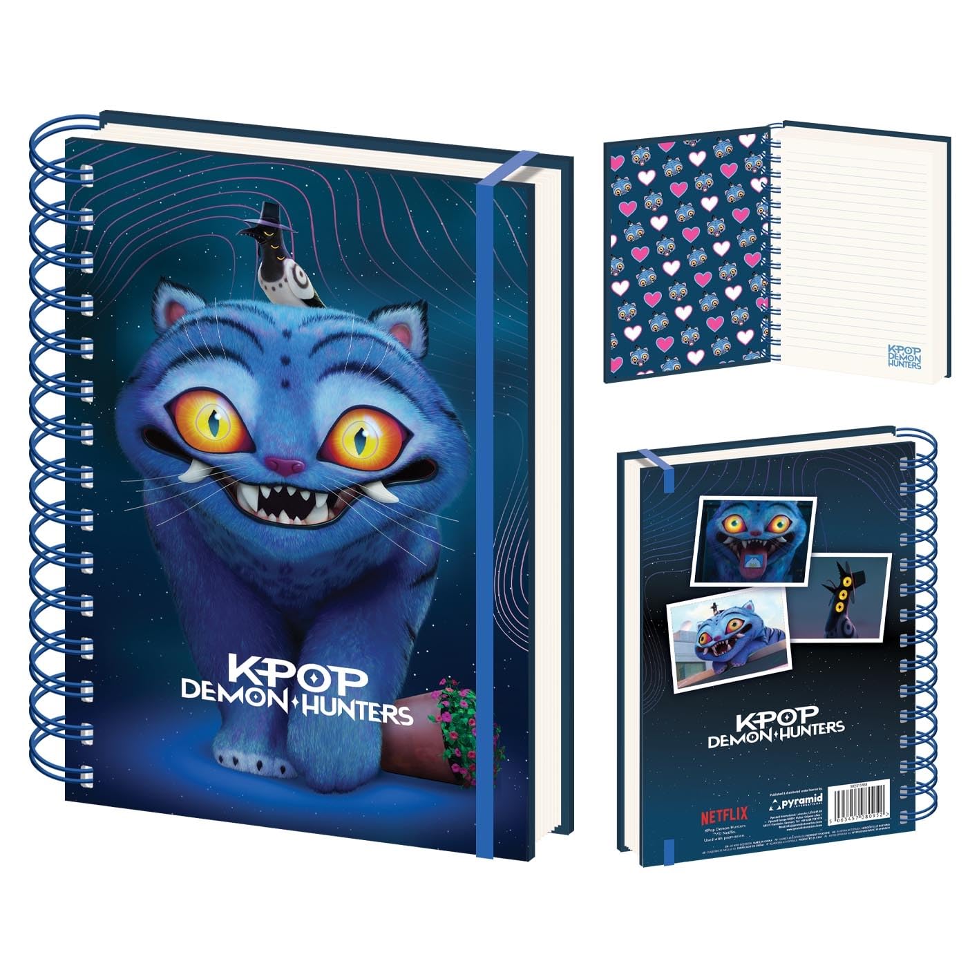 K-Pop Demon Hunters (Derpy Tiger) 3D Lenticular Cover A5 Notebook, Official Licensed A5 3D Lenticular Cover Notebook, Lined Writing Journal for School, College, Stationery Gift for Fans
