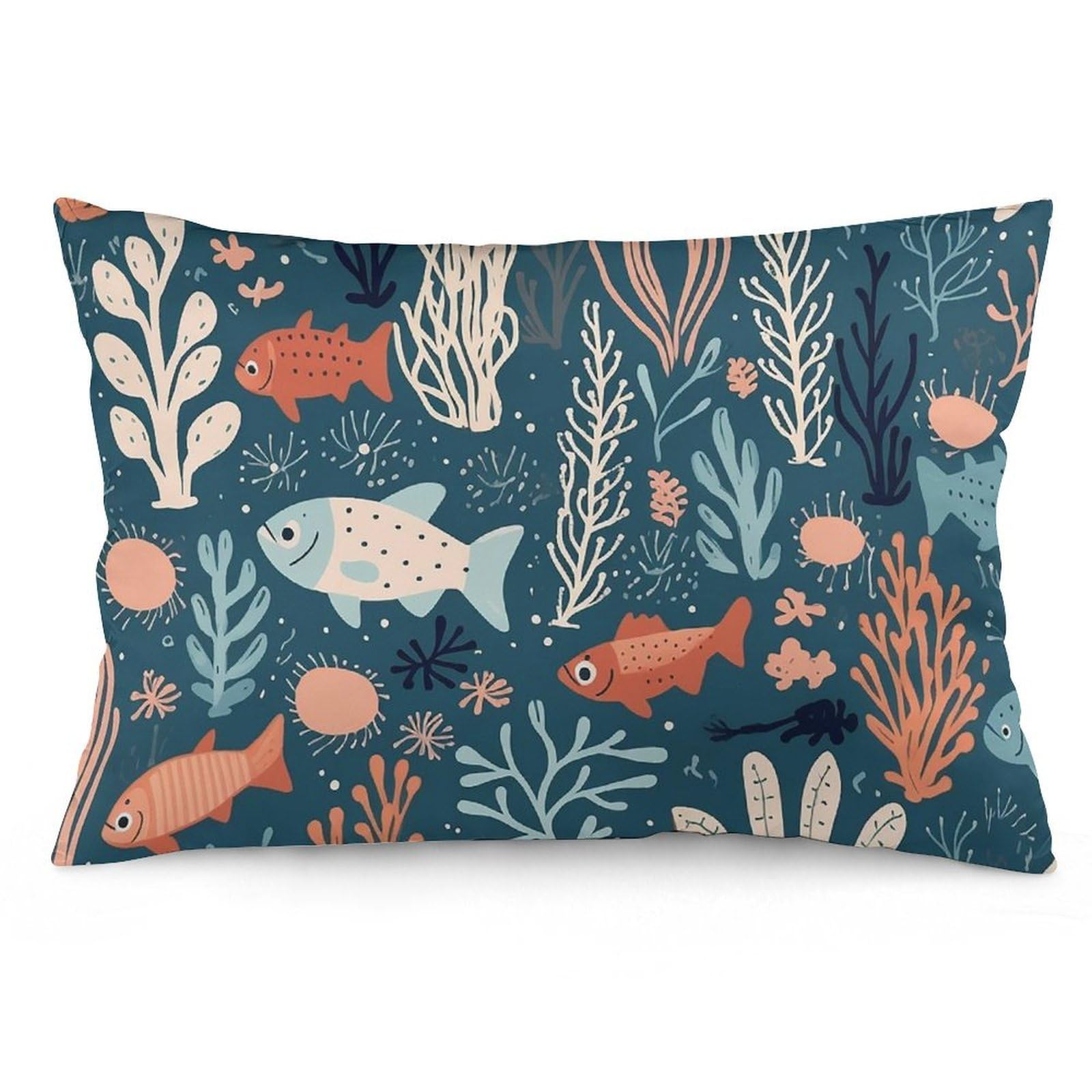 NTVOWPZO 2 Pack Decoration Throw Pillow Covers 12 "x20 Pillowcases Covers Corals and Plants Pillowcases Modern Farmhouse Home Decor Sofa Cushions Covers for Couch Bed Living Room