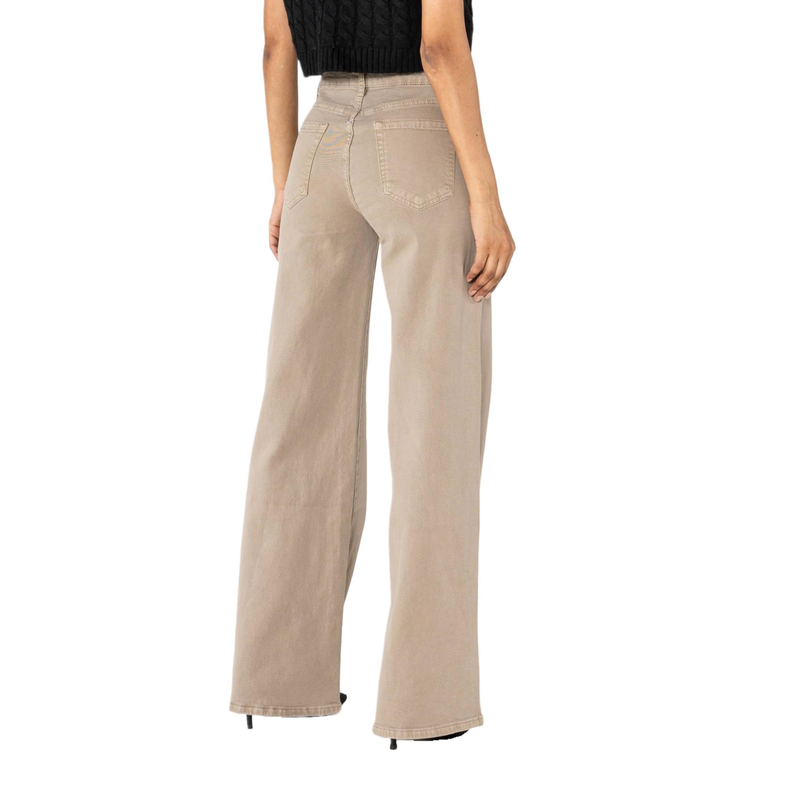 Nina Carter J251 damskie spodnie jeansowe z wysokim stanem szerokie nogawki rozciągliwe Used Look