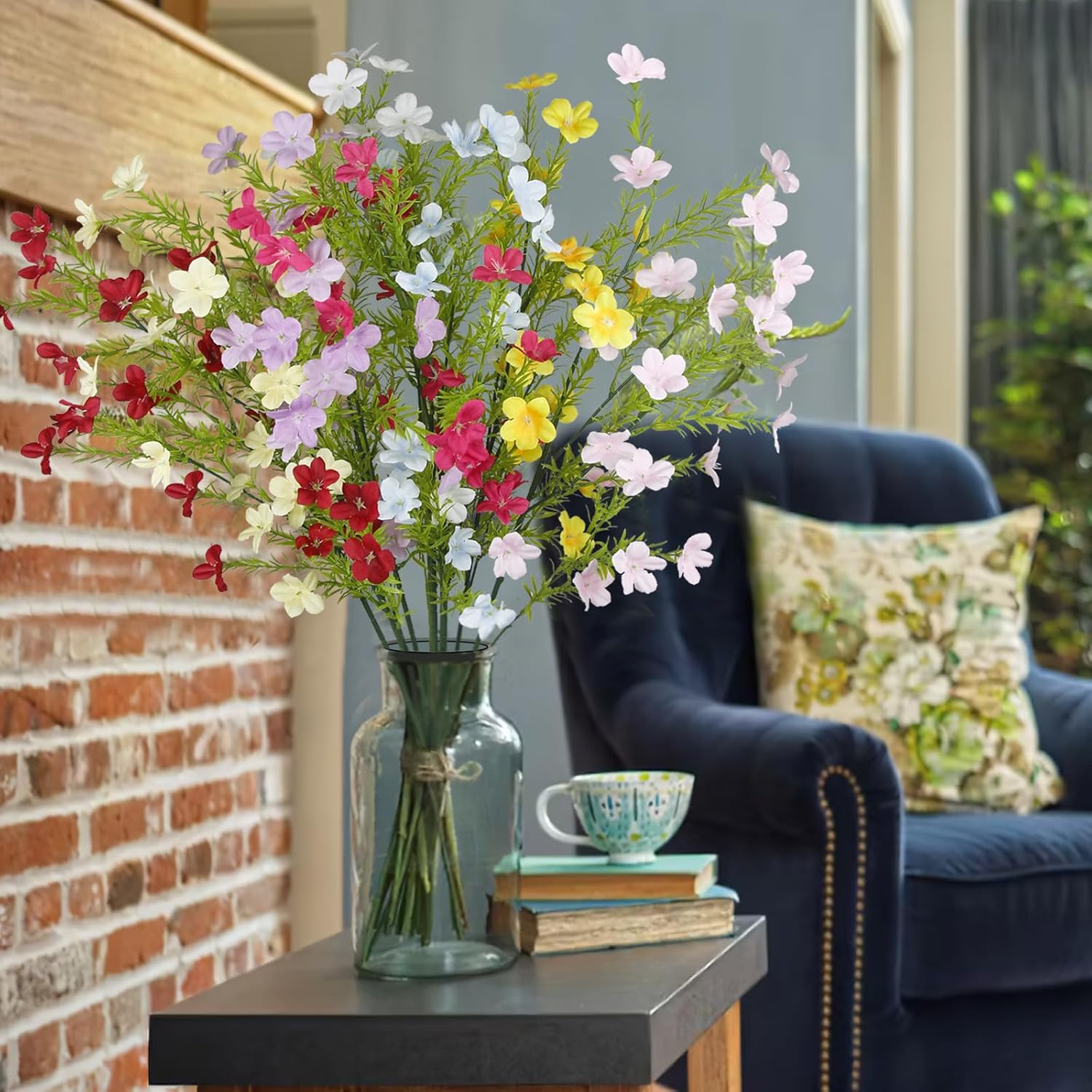 8 Pcs Wildflowers Artificial Flowers Bulk 35" Fake Wildflowers Bouquet Spring Flower Branches Multicolor Wild Flower Stems Floral Arrangement for Vase Indoor Home Decor Table Centerpieces - Image 3