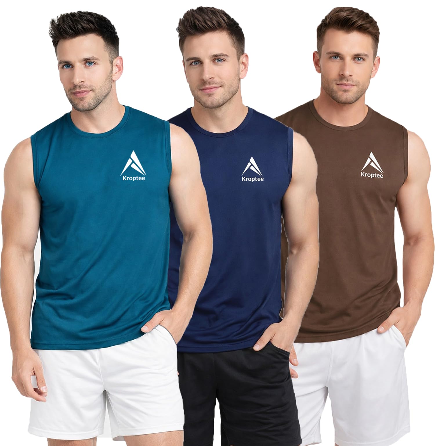 kroptee Stylish Vest for Men | Vest for Boys - Perfect for Gym Workouts,| Men's Tank Top Regular fit|Cotton Combo Pack of 3 Sports Vest-picture-20