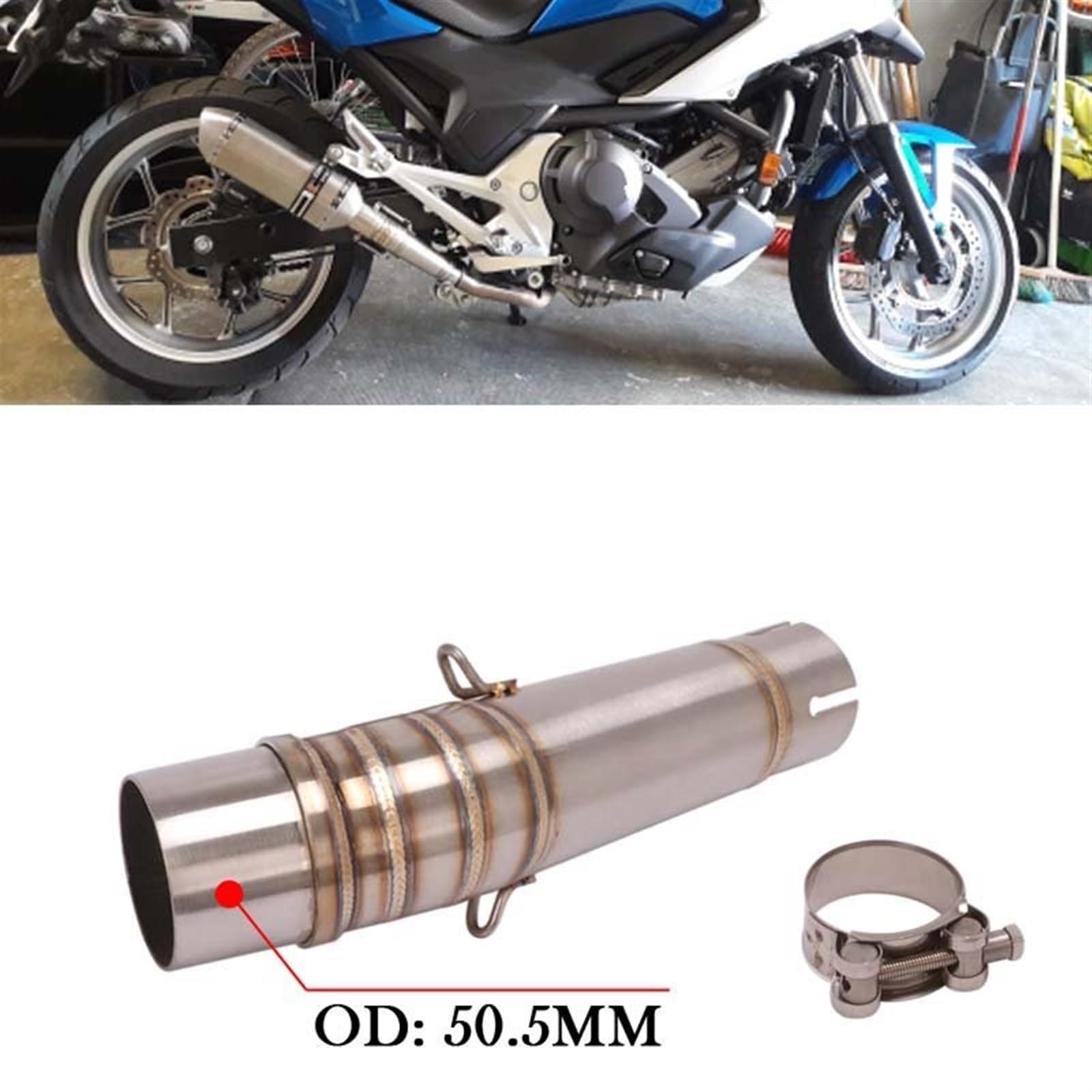 Escape Moto Para NC700 Para NC700S Para NC700X Para NC750 Para NC750X 51MM Escape De Motocicleta Escape Moto Modificar Silenciador Tubo De Enlace Medio Tubo Medio Escape Motocicleta