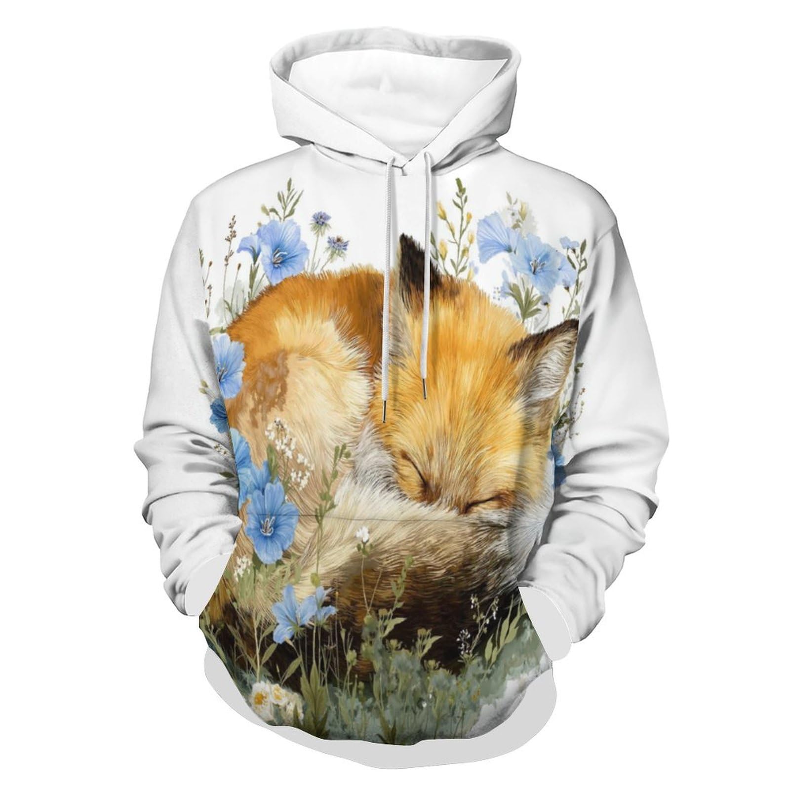 Sweatshirt a capuche manches longues renard pull pour homme décontracté - 8