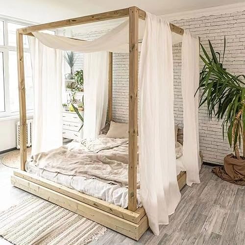 Miniatura 3 de FUHSY Cortinas de techo blancas para boda, cortina de techo de 5 x 10 pies, 4 paneles de tela para ceremonia de boda, tela transparente, cortinas