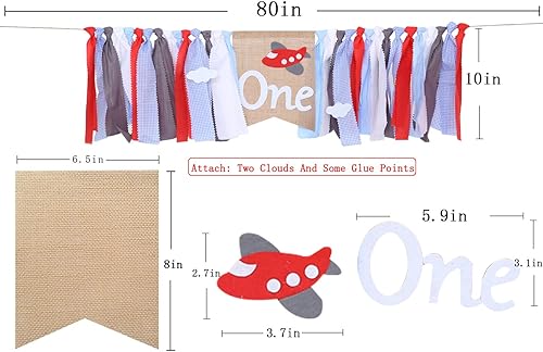 Miniatura 2 de Cartel para silla alta de avión para primer cumpleaños, decoración de primer cumpleaños, accesorios para cabina de fotos, los mejores suministros