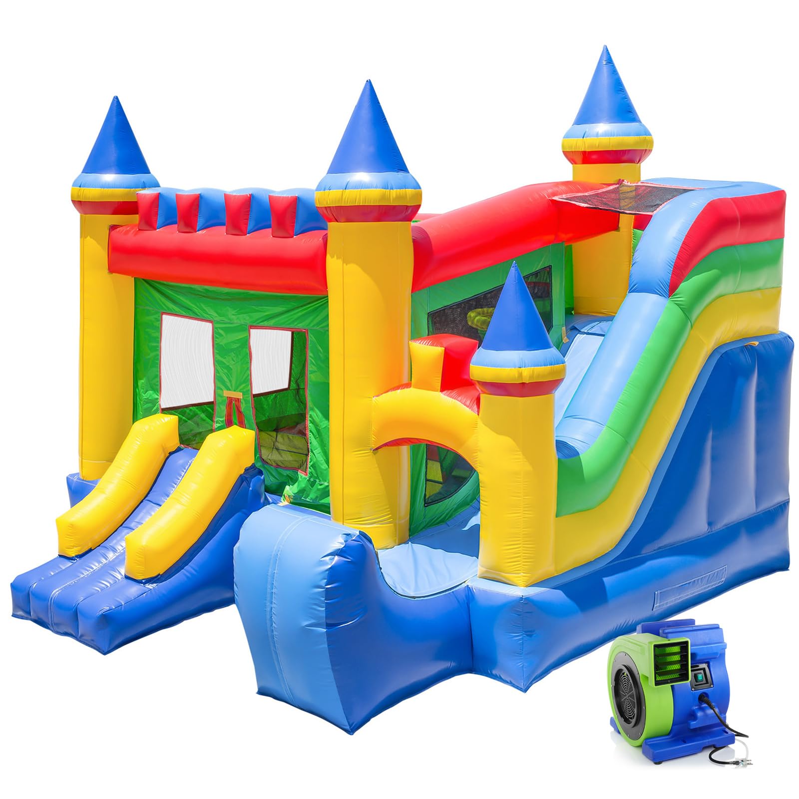 Inflatable HQ Commercial Grade Bouncing Castle Kingdom Bounce House 100% PVC with Blower and Slide