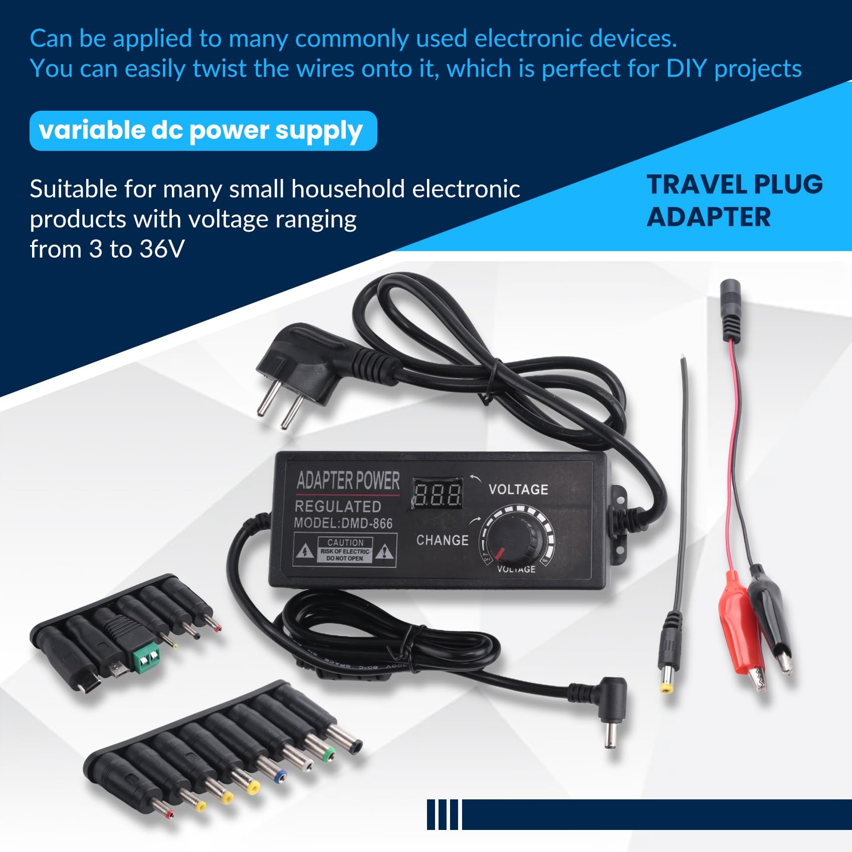 Alimentatore universale 3-36 V 4 A 144 W 3 V 5 V 6 V 9 V 12 V 15 V 18 V 20 V 24 V 30 V 36 V commutazione variabile regolabile spina UE
