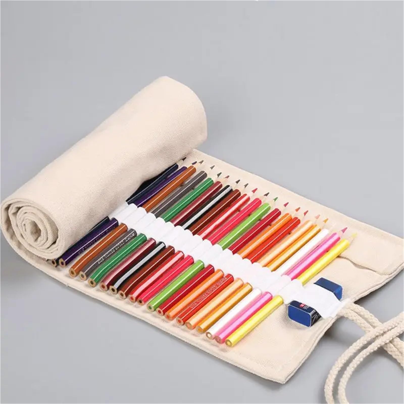 Astuccio Arrotolabile In Tela 2 pezzi 12/24/36/48/72 fori tela arrotolabile penna astuccio for tende sacchetto for matite trucco supporto for involucro custodia for scuola materiale scolastico(72 hole