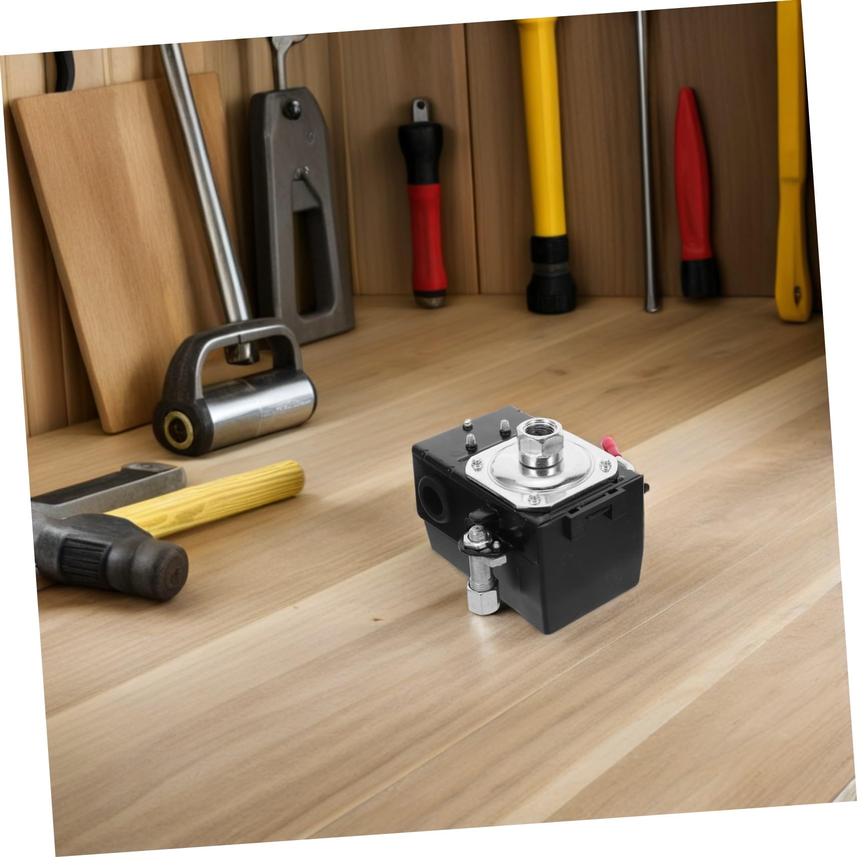 TEHAUX 5 Pièces Commutateur de Pression pour Compresseur Air Poignée Horizontale Réglage Automatique Pression pour Usage Industriel Installation Compacte et Sortie Stable