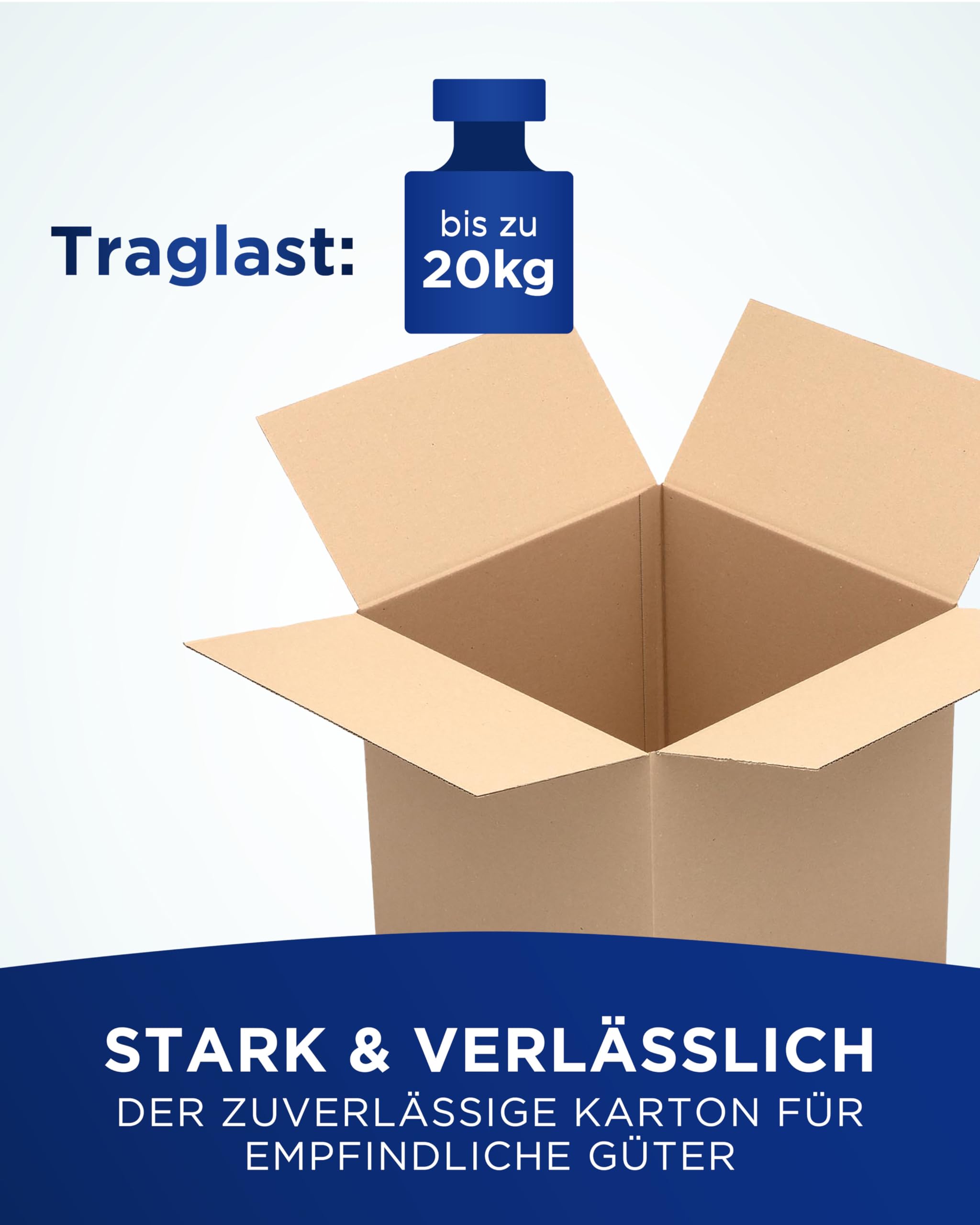 KK Verpackungen Versandkartons 400 x 400 x 400 mm Braun 1-wellig (Außenmaß 405 x 405 x 415 mm) | 20 Stück, Faltkartons Kartons für Versand als DHL Paket Hermes Paketklasse M DPD GLS Paketklasse XL