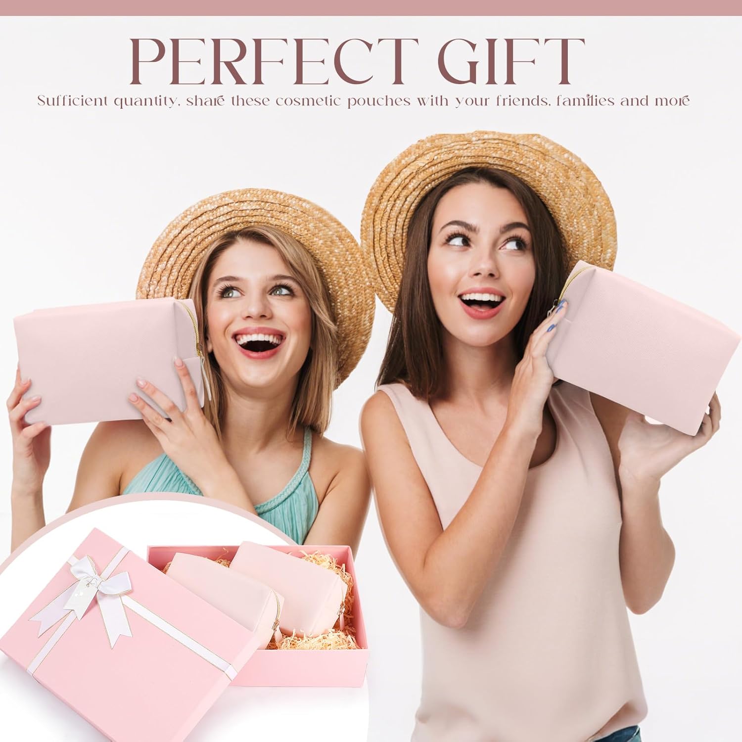 Kigeli 20 Pcs Small Makeup Bag Bulk PU Leather Cosmetic Bags with Zipper Preppy Makeup Pouch Toiletry Bag for Women Wedding Bachelorette Party Gift Travel Storage Organizer(Light Pink) - Image 6