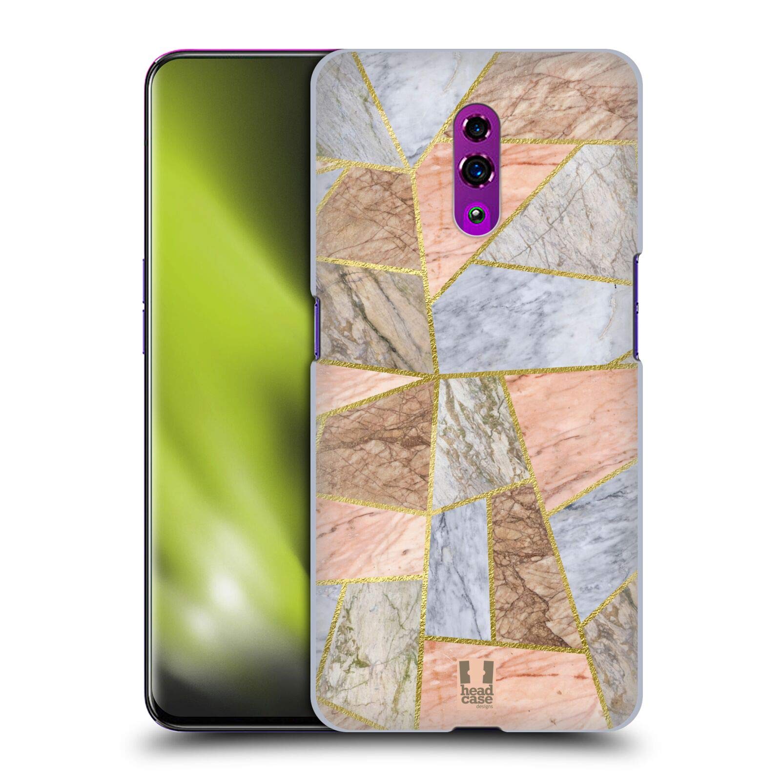Head Case Designs Turtle Shell Pastel Geometric Marble Hard Back Case Compatible With Oppo Reno