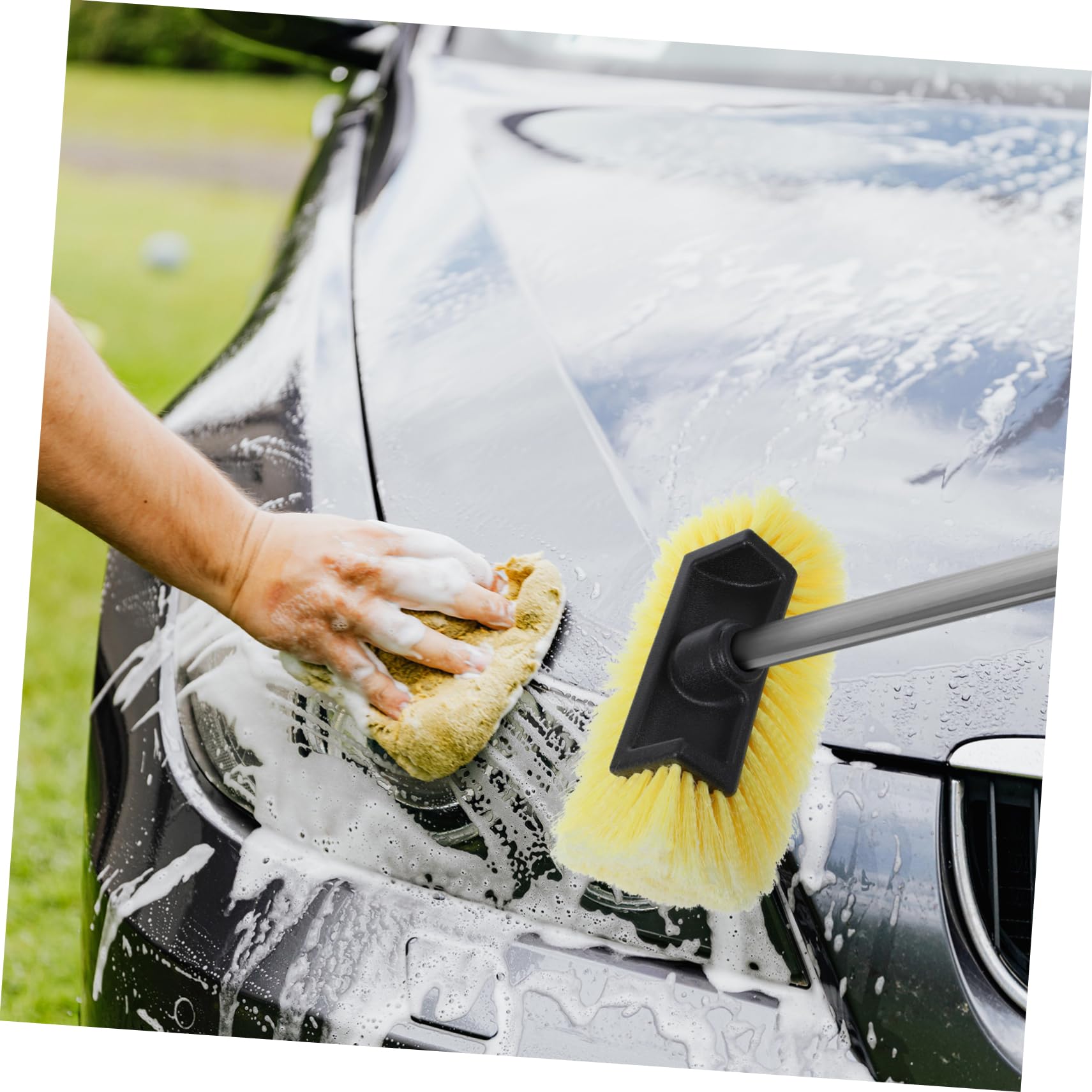 Abnehmbare Autoreinigungsbürste mit Bürstenkopf, Gelb Abs PVC