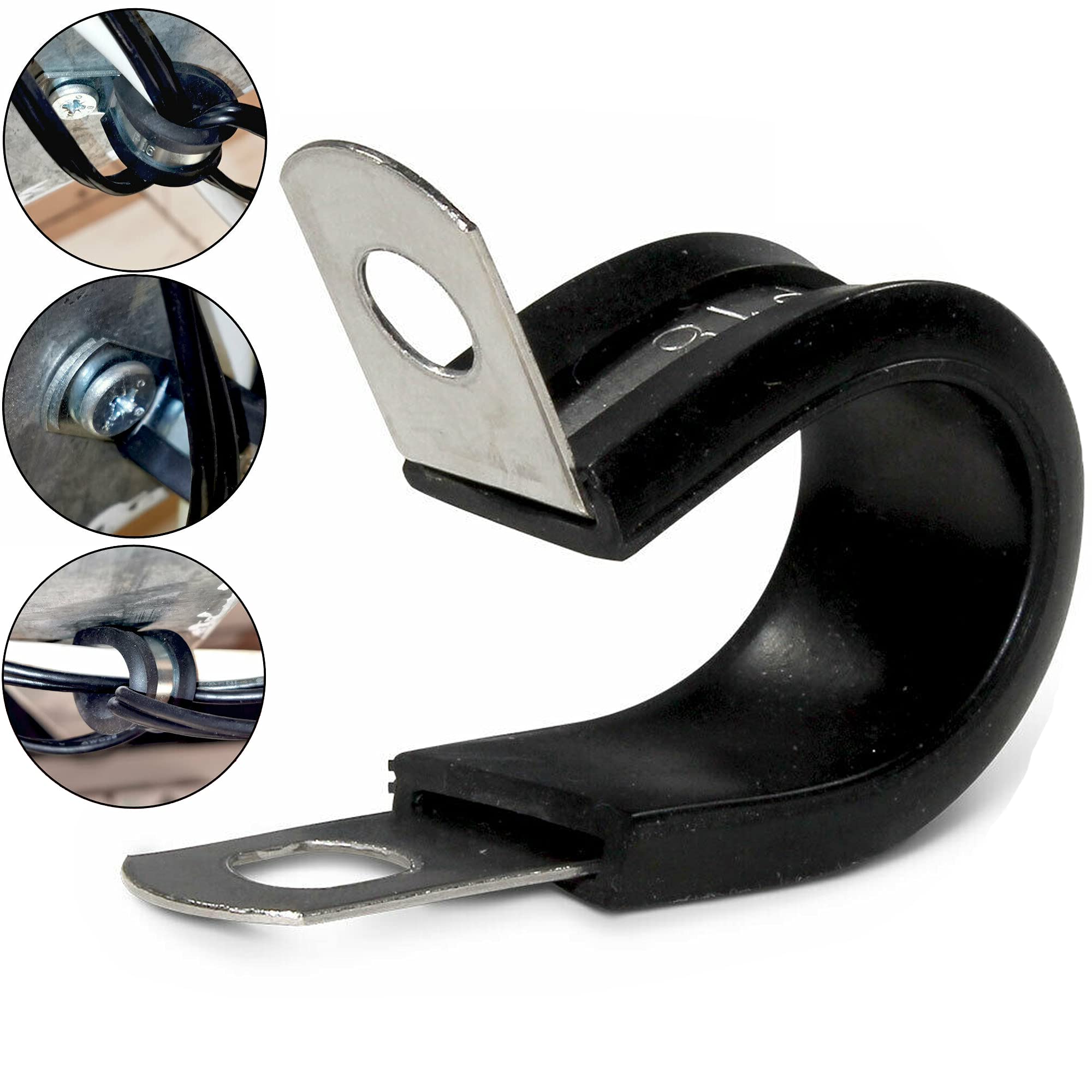 Adl (Pack Of 5) Rubber Lined P Clips Cable Mounting Hose Pipe Clip Clamp Mikalor W1 Zinc (21Mm)