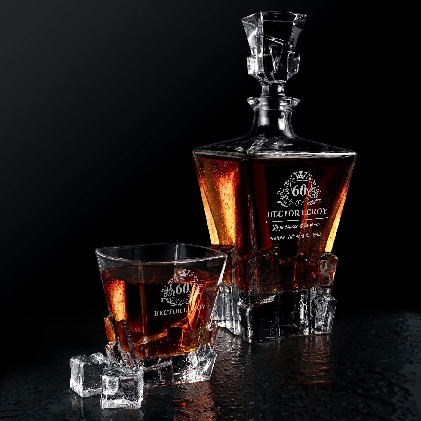 Maverton Ensemble à whisky pour homme, Avec motif décoratif
