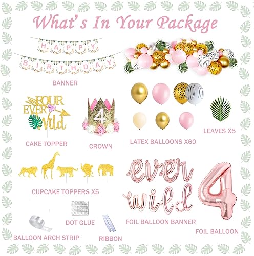 Miniatura 9 de Decoración para niñas jóvenes salvajes y tres decoraciones, decoraciones de cumpleaños de Hombae Safari, decoraciones de cumpleaños con temática de