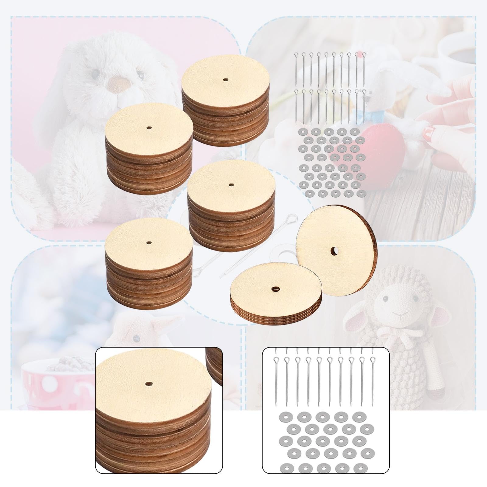 20 Set Doll Making Joints con Dischi in Legno E Metallo Giunti Rotanti 12mm per Bambole Parti Mobili