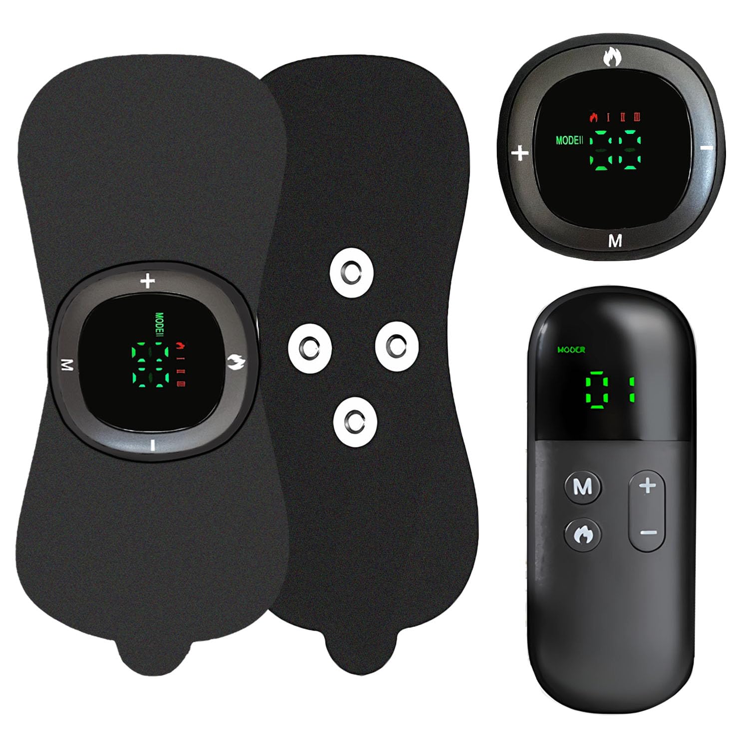 Tens Unit EMS Muscle Stimulator Stimulation Pain Relief Rechargeable Back Shoulder Massager with 2 Big Pads