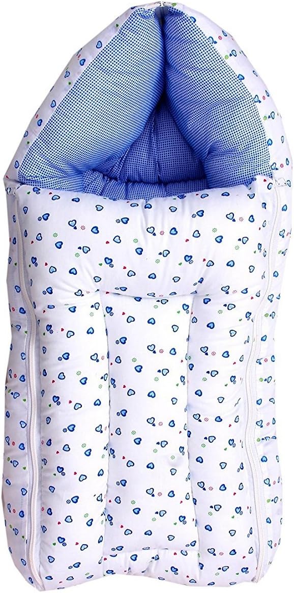 FARETO Baby Sleeping Bag cum Baby Carry Bag (Blue, 0-6 Months)