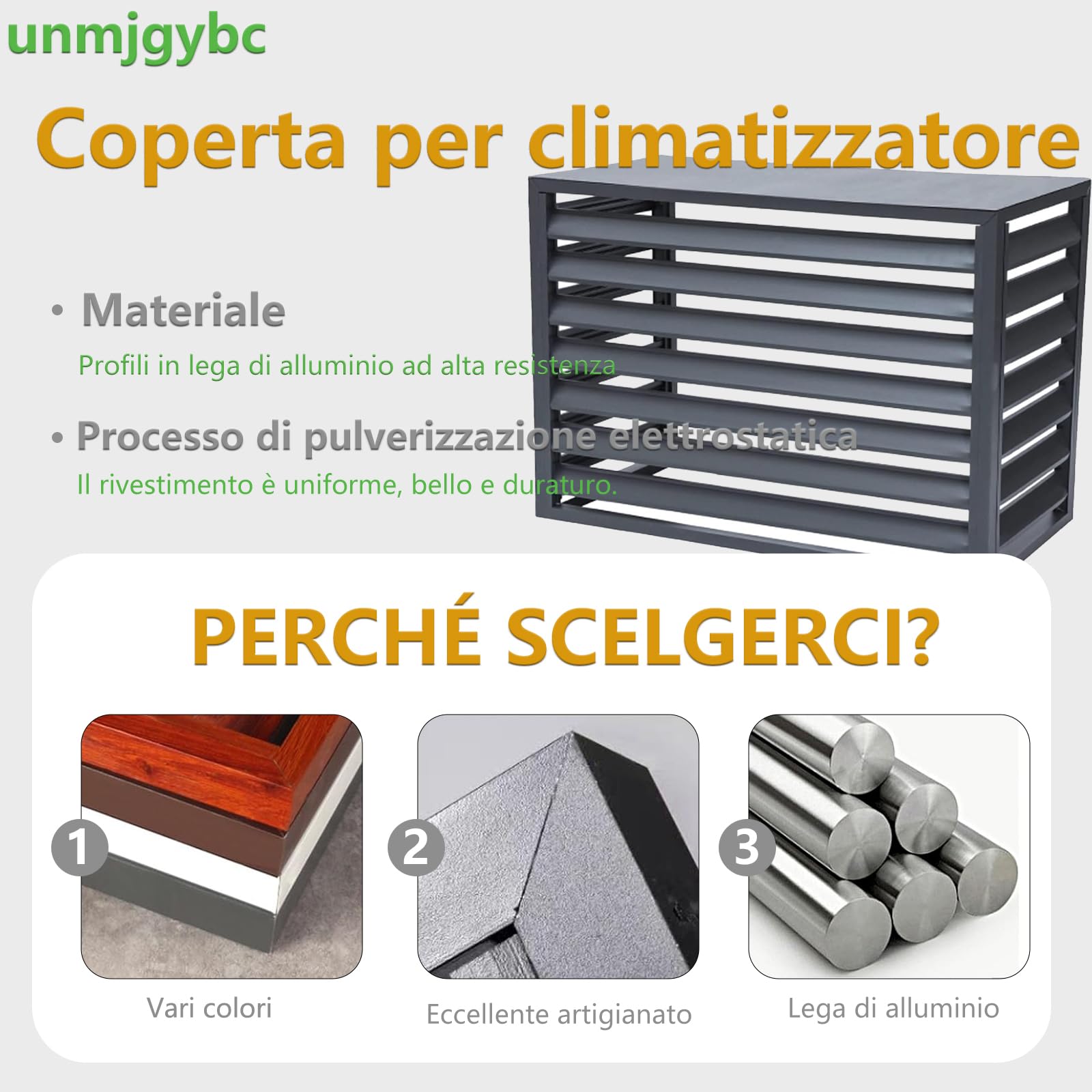 Unmjgybc Copertura per Condizionatore da Esterno Grigio 110×60×80 cm (2-3P)
