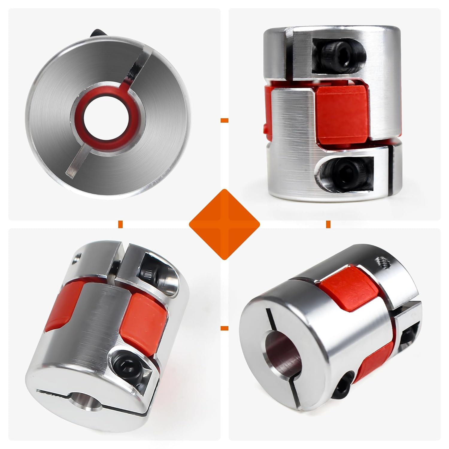 RATTMMOTOR 3Pcs 6.35mm to 10mm Plum Flexible Shaft Coupling D25L30 6.35x10mm Aluminum Coupler Jaw Spider Shaft 1/4 Inch Servo Stepper Motor Connector for CNC Router Engraver Milling Machine,3D Printer