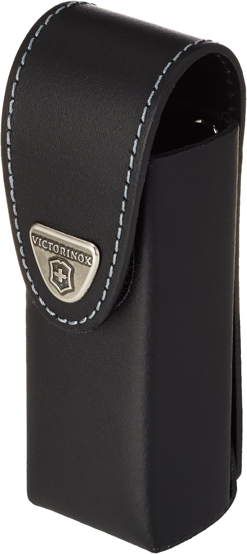 Belt Case Leather with Velcro Fastener for Large Pocket Knives Black 12 cm, Black, One Size, Coin Pouch
